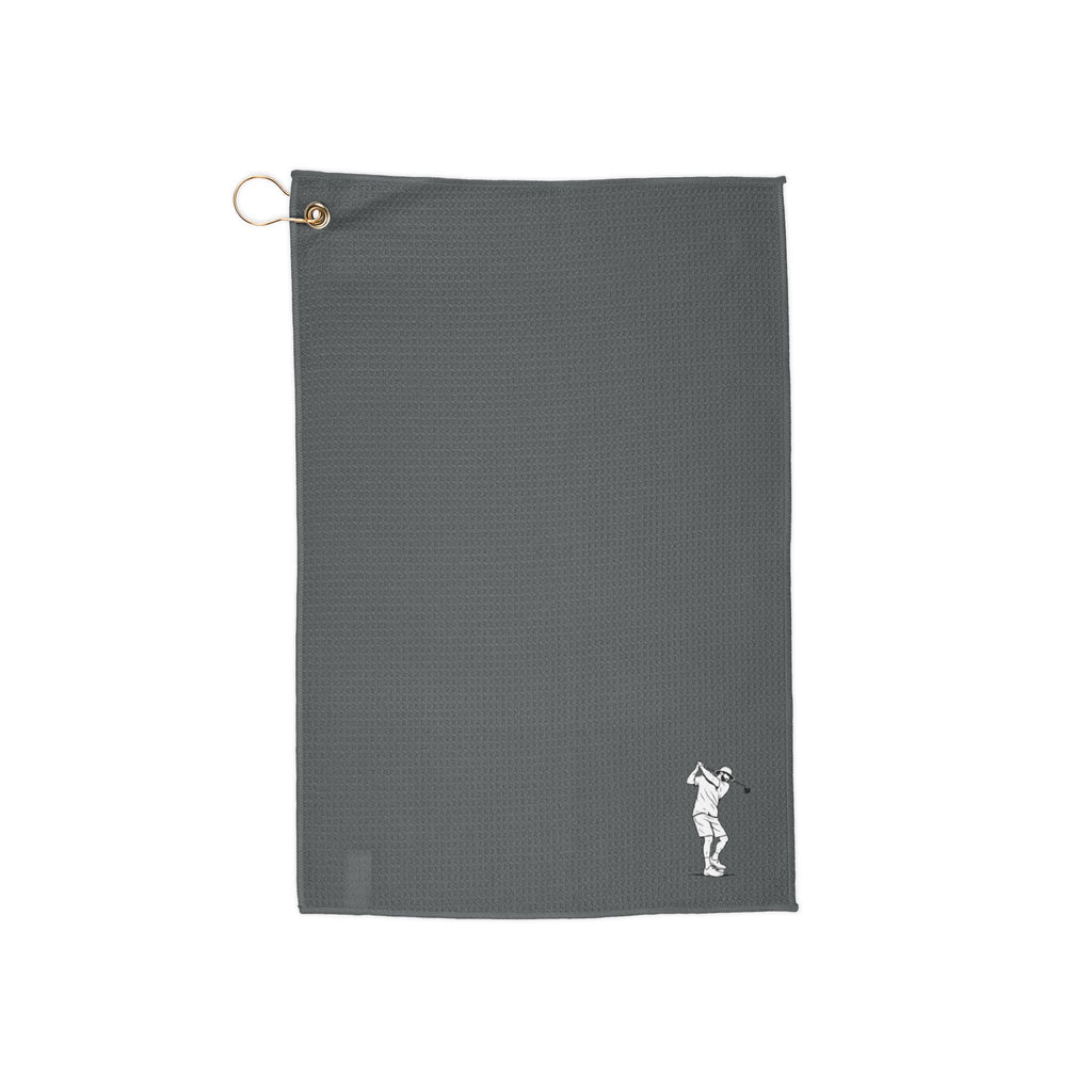 Embroidered Golfer Microfiber Golf Towel with Brass Grommet & Clip